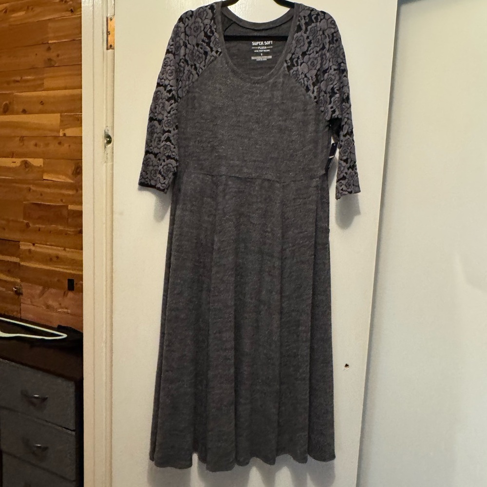Torrid Gray Raglan Sleeve Sweater Dress